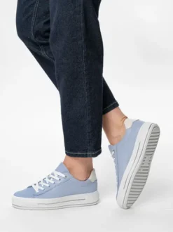 Ara Baby Blue Wide Fit Platform Trainer|122300382