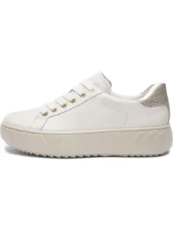 Ara Wide Fit Beige Platform Trainer|124652317B