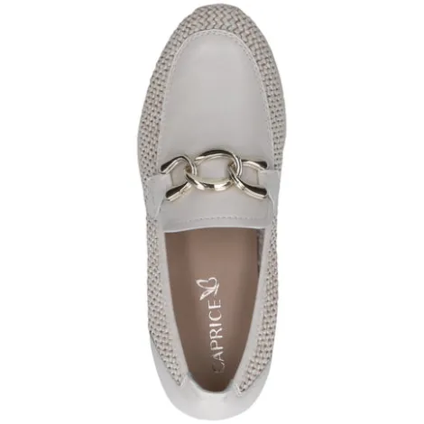 Caprice Beige Mini Wedge Loafer|924505199