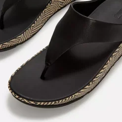 Fitflop Lux Graphic-Weave Leather Toe-Post |A4Q001