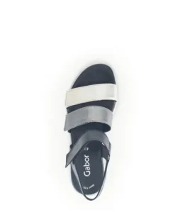 Gabor Blue and Silver Wedge Sandal|8462061