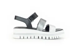 Gabor Blue and Silver Wedge Sandal|8462061