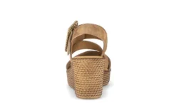 Gabor Brown Suede Wedge Sandal|8477114