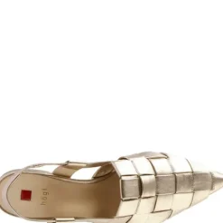 Hogl Gold Woven Sling Back|1019317800