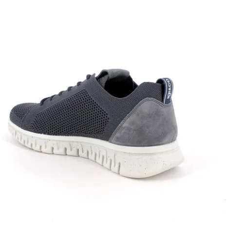 Igi & Co Navy fabric and Suede Trainer|1111200