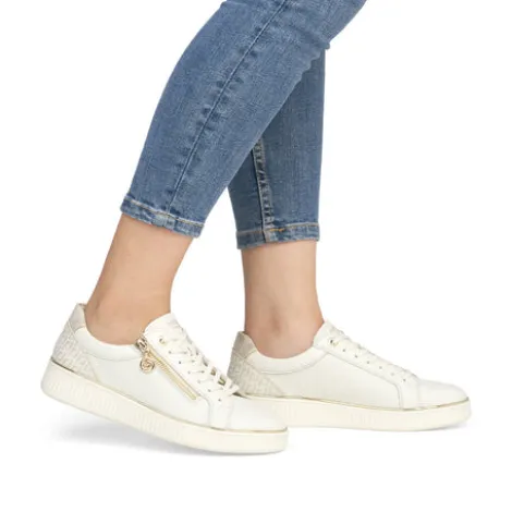 Remonte White Mini Wedge Trainer|D2E0080W