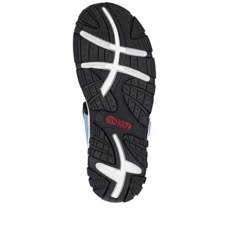 Rieker Blue and Pink Comfort Velcro Sandal|6886693