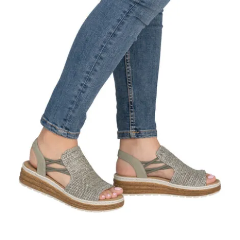 Rieker Green Sage Wedge Sandal|6274152