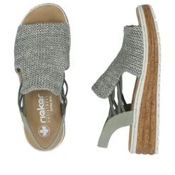 Rieker Green Sage Wedge Sandal|6274152
