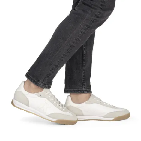 Rieker White and Grey Trendy Trainer|U400080