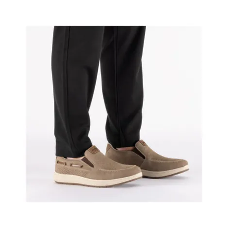 Rieker Wide Fit Taupe Comfort Slip On|1696864