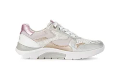 Rolling Soft Metallic Leather and Fabric Trainer|8692553