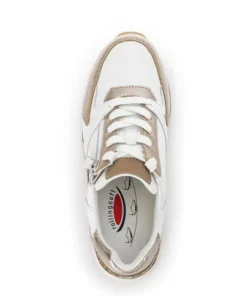 Rolling Soft White, Gold and Leo Print Trainer|8687853