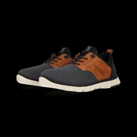 Salamander Sporty Dark Grey and Tan Trainer|E31ASB6011