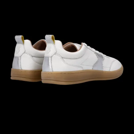 Salamander White and Silver Leather Trainer|F31ARN0320