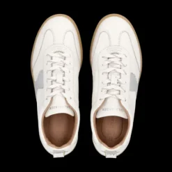 Salamander White and Silver Leather Trainer|F31ARN0320
