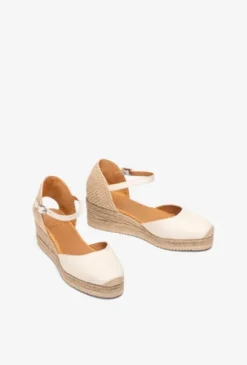 Unisa Beige Leather Espadrille |CISCAIV
