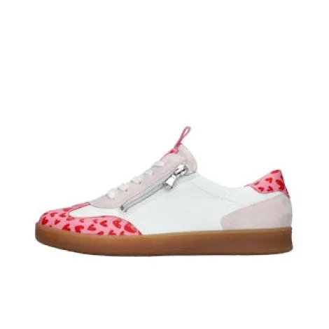 Waldlaufer Wide Fit White and Pink Trainer|704002264