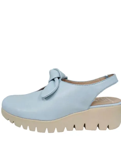 Wonders Light Blue Wedge Sling Back|C33315A